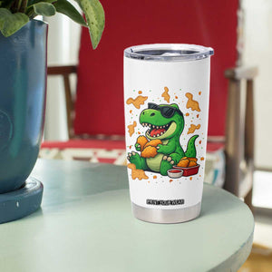 Funny Dinosaur Eating Chicken Nuggets Tumbler Cup Food Lover Gift TS12 Print Your Wear