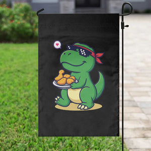 Cute Dinosaur Eating Chicken Nuggets Garden Flag Food Humor Gift TS12 Print Your Wear