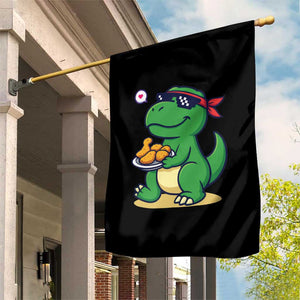 Cute Dinosaur Eating Chicken Nuggets Garden Flag Food Humor Gift TS12 Print Your Wear