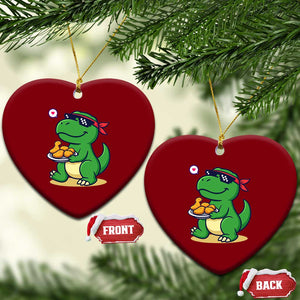 Cute Dinosaur Eating Chicken Nuggets Ceramic Ornament Food Humor Gift TS12 Print Your Wear