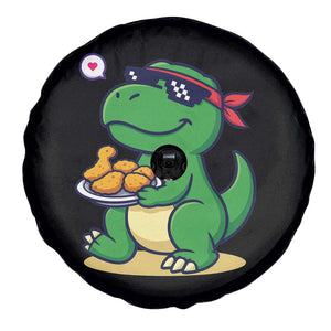 Cute Dinosaur Eating Chicken Nuggets Spare Tire Cover Food Humor Gift TS12 Print Your Wear
