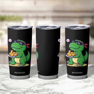 Cute Dinosaur Eating Chicken Nuggets Tumbler Cup Food Humor Gift TS12 Print Your Wear