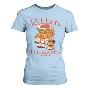 Kitten Nuggets T Shirt For Women Funny Cat Lover Gift TS12 Light Blue Print Your Wear