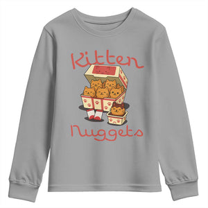 Kitten Nuggets Youth Sweatshirt Funny Cat Lover Gift TS12 Sport Gray Print Your Wear
