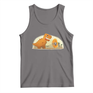 Dino Nuggets Chasing Cat Tank Top Funny Nugget Lover Gift TS12 Deep Heather Print Your Wear