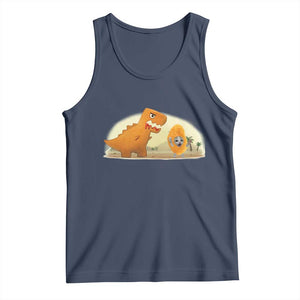 Dino Nuggets Chasing Cat Tank Top Funny Nugget Lover Gift TS12 Navy Print Your Wear