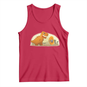 Dino Nuggets Chasing Cat Tank Top Funny Nugget Lover Gift TS12 Red Print Your Wear