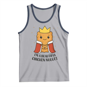 I'm A Beautiful Chicken Nugget Tank Top Food Humor Gift TS12 Athletic Heather Navy Print Your Wear