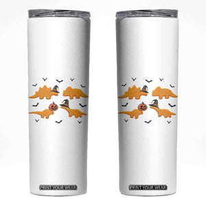 Halloween Dinosaur Nugget Skinny Tumbler Funny Spooky Food Gift TS12 White Print Your Wear