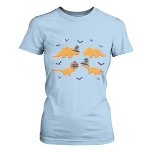 Halloween Dinosaur Nugget T Shirt For Women Funny Spooky Food Gift TS12 Light Blue Print Your Wear