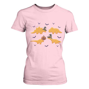 Halloween Dinosaur Nugget T Shirt For Women Funny Spooky Food Gift TS12 Light Pink Print Your Wear