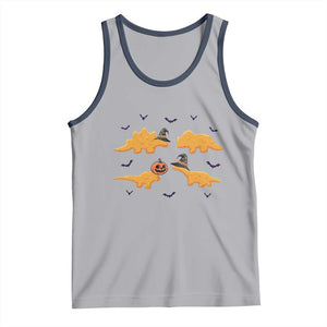 Halloween Dinosaur Nugget Tank Top Funny Spooky Food Gift TS12 Athletic Heather Navy Print Your Wear