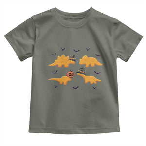 Halloween Dinosaur Nugget Toddler T Shirt Funny Spooky Food Gift TS12 Military Green Print Your Wear