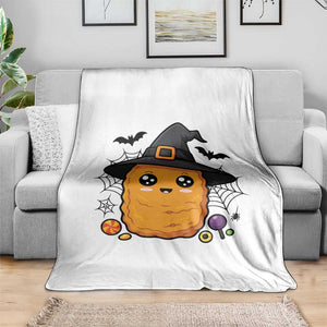 Halloween Nugget With Witch Hat Throw Blanket Funny Food Gift TS12 Print Your Wear