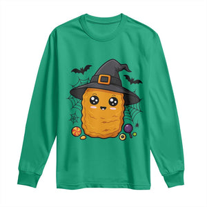 Halloween Nugget With Witch Hat Long Sleeve Shirt Funny Food Gift TS12 Irish Green Print Your Wear