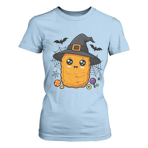 Halloween Nugget With Witch Hat T Shirt For Women Funny Food Gift TS12 Light Blue Print Your Wear