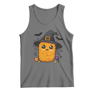 Halloween Nugget With Witch Hat Tank Top Funny Food Gift TS12 Black Heather Print Your Wear