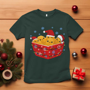 Christmas Chicken Nuggets T Shirt Funny Food Lover Gift TS12 Dark Forest Green Print Your Wear