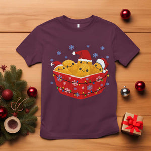 Christmas Chicken Nuggets T Shirt Funny Food Lover Gift TS12 Maroon Print Your Wear