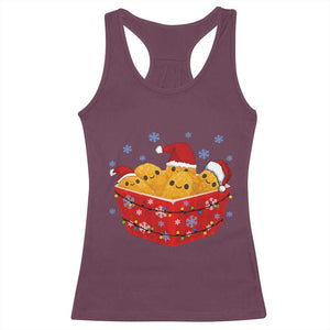 Christmas Chicken Nuggets Racerback Tank Top Funny Food Lover Gift TS12 Maroon Print Your Wear