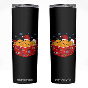 Christmas Chicken Nuggets Skinny Tumbler Funny Food Lover Gift TS12 Black Print Your Wear
