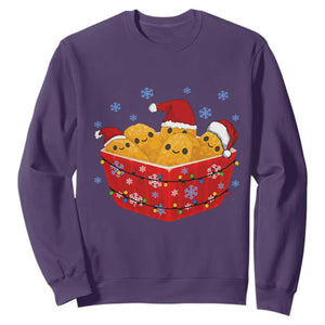 Christmas Chicken Nuggets Sweatshirt Funny Food Lover Gift TS12 Purple Print Your Wear