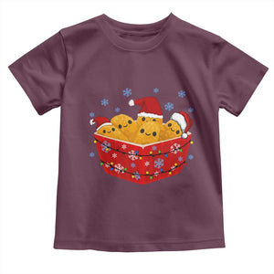 Christmas Chicken Nuggets Toddler T Shirt Funny Food Lover Gift TS12 Maroon Print Your Wear