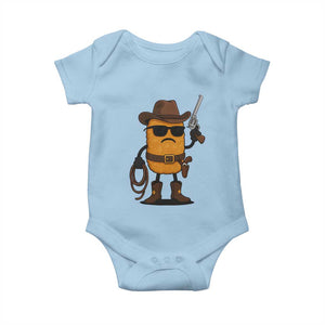 Cowboy Chicken Nugget Baby Onesie Funny Food Gift TS12 Light Blue Print Your Wear