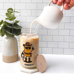 Cowboy Chicken Nugget Glass Can Funny Food Gift TS12 Print Your Wear