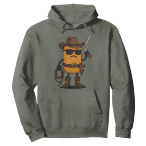 Cowboy Chicken Nugget Hoodie Funny Food Gift TS12 Military Green Print Your Wear