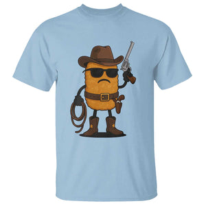Cowboy Chicken Nugget T Shirt Funny Food Gift TS12 Light Blue Print Your Wear
