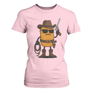 Cowboy Chicken Nugget T Shirt For Women Funny Food Gift TS12 Light Pink Print Your Wear
