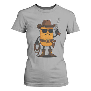 Cowboy Chicken Nugget T Shirt For Women Funny Food Gift TS12 Sport Gray Print Your Wear