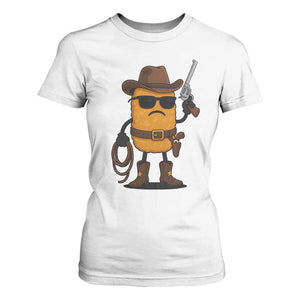 Cowboy Chicken Nugget T Shirt For Women Funny Food Gift TS12 White Print Your Wear