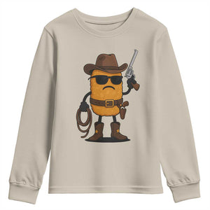 Cowboy Chicken Nugget Youth Sweatshirt Funny Food Gift TS12 Sand Print Your Wear