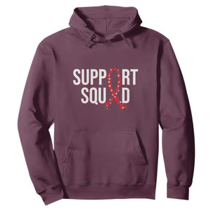 HIV AIDS Awareness Fighter Hoodie Support Squad Gift TS12 Maroon Print Your Wear