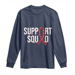 HIV AIDS Awareness Fighter Long Sleeve Shirt Support Squad Gift TS12 Navy Print Your Wear