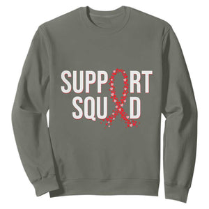 HIV AIDS Awareness Fighter Sweatshirt Support Squad Gift TS12 Military Green Print Your Wear