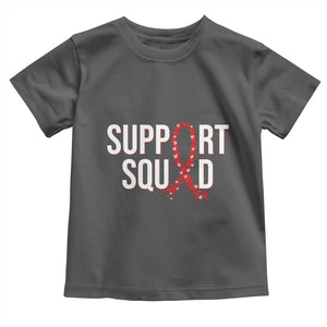 HIV AIDS Awareness Fighter Toddler T Shirt Support Squad Gift TS12 Dark Heather Print Your Wear