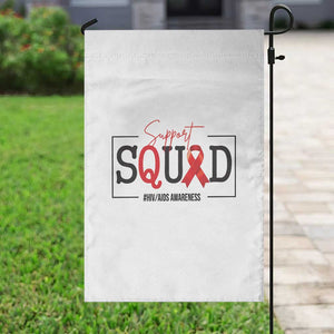 Support Squad Red Ribbon HIV AIDS Awareness Month Gift Garden Flag TS12 Print Your Wear