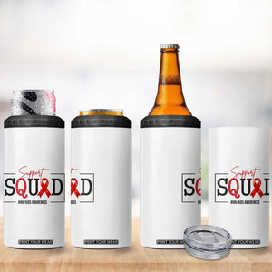 Support Squad Red Ribbon HIV AIDS Awareness Month Gift 4 in 1 Can Cooler Tumbler TS12 Print Your Wear