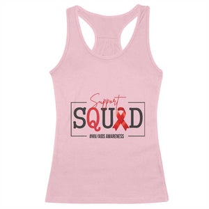 Support Squad Red Ribbon HIV AIDS Awareness Month Gift Racerback Tank Top TS12 Light Pink Print Your Wear