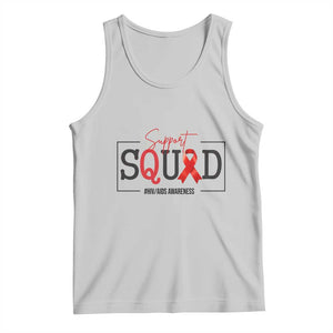 Support Squad Red Ribbon HIV AIDS Awareness Month Gift Tank Top TS12 Ash Print Your Wear