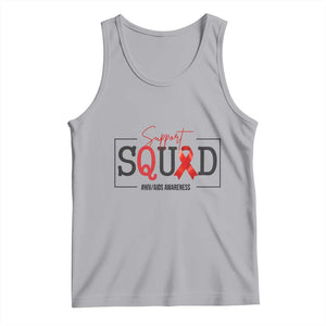 Support Squad Red Ribbon HIV AIDS Awareness Month Gift Tank Top TS12 Athletic Heather Print Your Wear