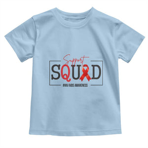 Support Squad Red Ribbon HIV AIDS Awareness Month Gift Toddler T Shirt TS12 Light Blue Print Your Wear