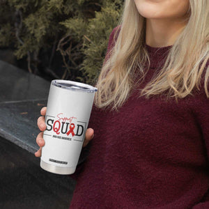 Support Squad Red Ribbon HIV AIDS Awareness Month Gift Tumbler Cup TS12 Print Your Wear