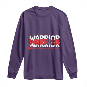 HIV Awareness Warrior Long Sleeve Shirt Red Ribbon Fighter Gift TS12 Purple Print Your Wear