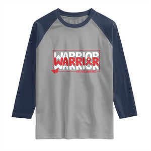 HIV Awareness Warrior Raglan Shirt Red Ribbon Fighter Gift TS12 Sport Gray Navy Print Your Wear
