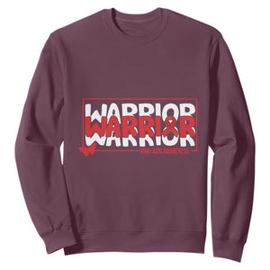 HIV Awareness Warrior Sweatshirt Red Ribbon Fighter Gift TS12 Maroon Print Your Wear