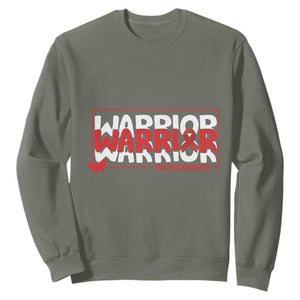 HIV Awareness Warrior Sweatshirt Red Ribbon Fighter Gift TS12 Military Green Print Your Wear